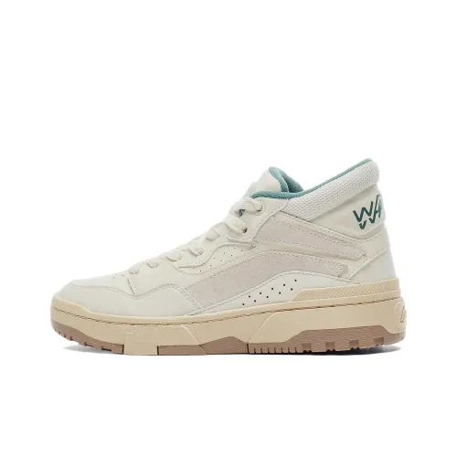 LINING Wave Skateboard Shoes Women's Mid-Top Off White