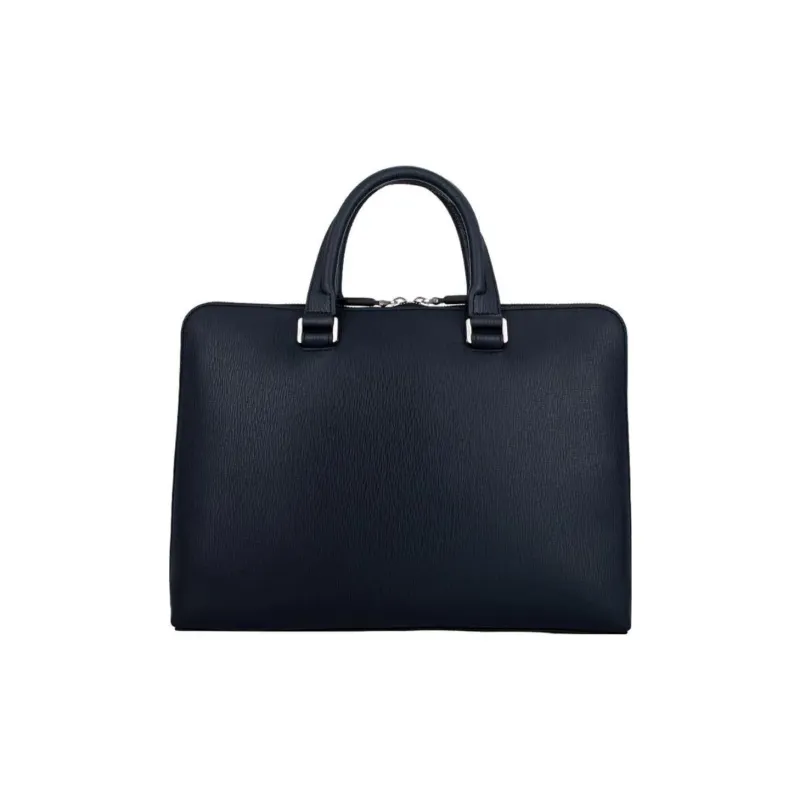 FERRAGAMO Cow Leather Briefcases Handbags Large Size Men's Navy-2