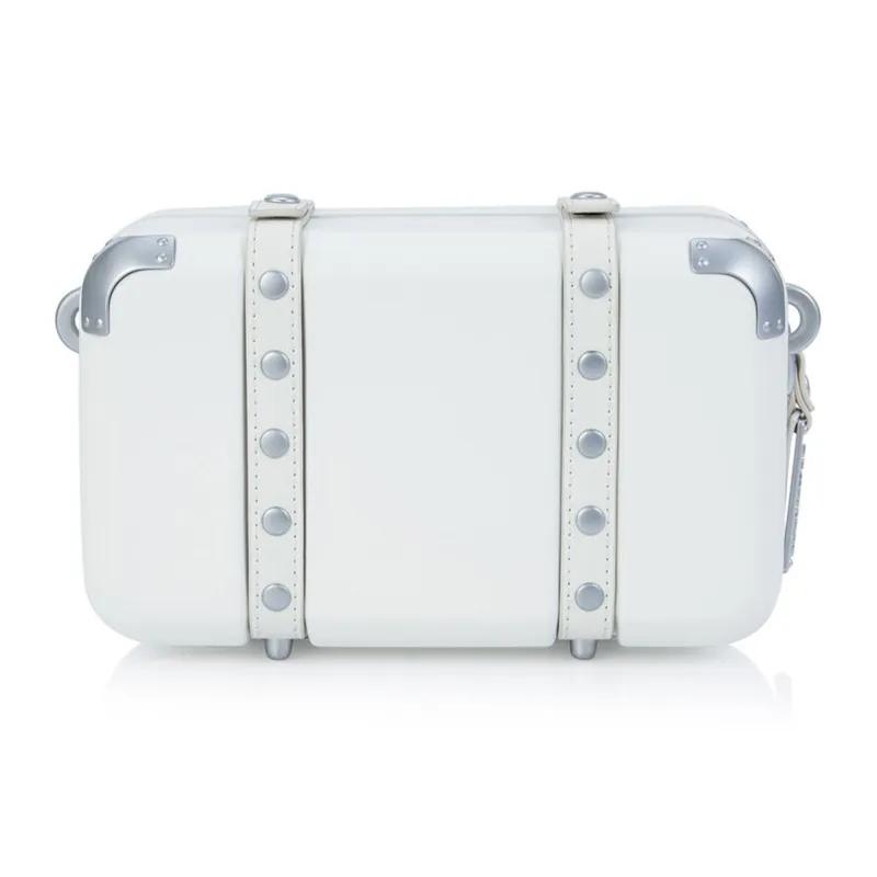 SAMSONITE Polycarbonate With Leather Patchwork Box Bag Crossbody Bag Shoulder Bag Unisex White-4
