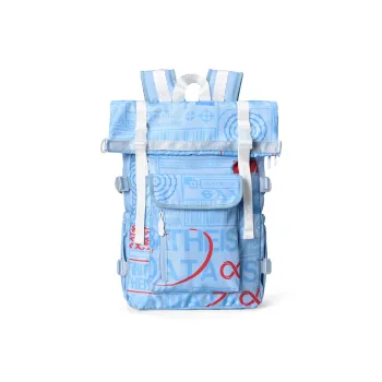 8atheist Polyester Backpack Multi Compartment Backpack Large Size Unisex Haze Blue