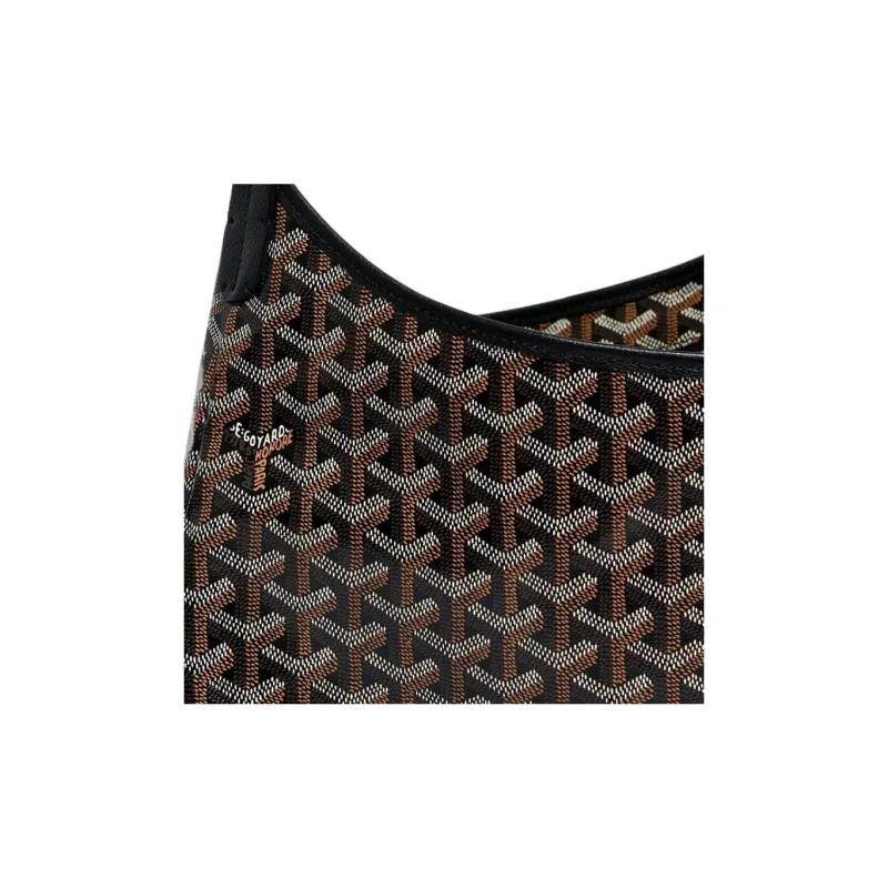 GOYARD Bohème Hobo Canvas With Leather Shoulder Bag Combo Bag Shoulder Bag Women's Black & Light Green Heart-4