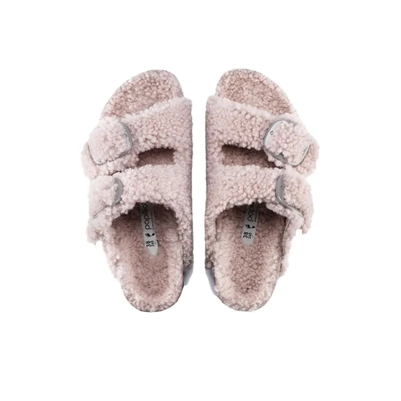 Birkenstock Arizona Big Buckle Shearling Narrow 'Teddy Crystal Rose' Women's-4