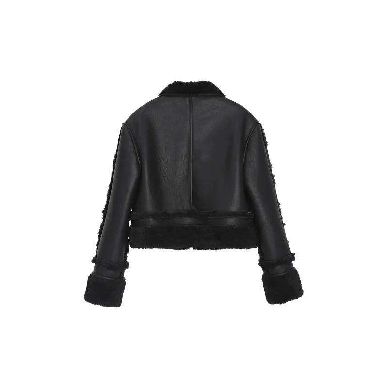 Fstudio Velvet feel Coat Women's Black-1