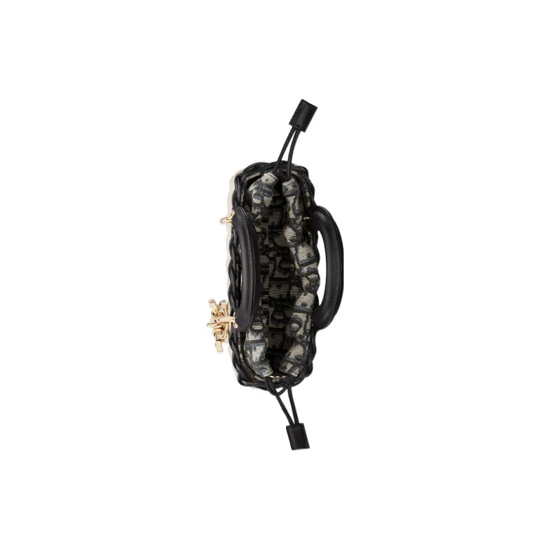 DIOR Lady D-JOY Wicker Shoulder Bag Crossbody Bag Handbag Extra Mini Women's Black & Natural-3