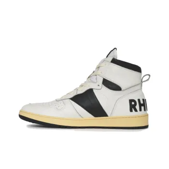 RHUDE Rhecess High Top Skateboard Shoes Men's Black White