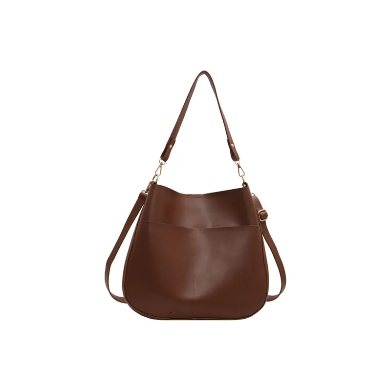UNITE STAR PU Soft Leather Tote Portable Crossbody Armpit Shoulder Bag Medium Size Women's White/Black/Brown/Coffee-4