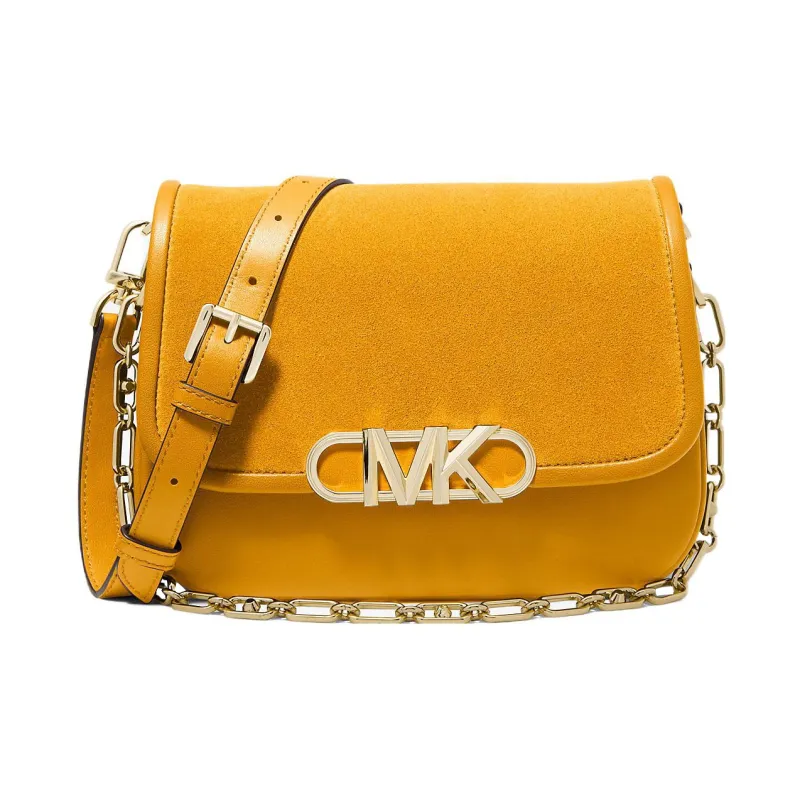 MICHAEL KORS PARKER Suede Messenger Bag Shoulder Bag Crossbody Bag Medium Size Women's Yellow-0