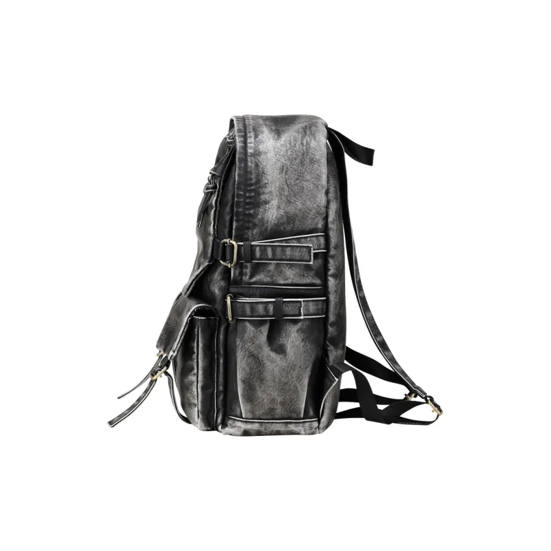 RUIGOR Leather Backpack Large Size Men's Black-4