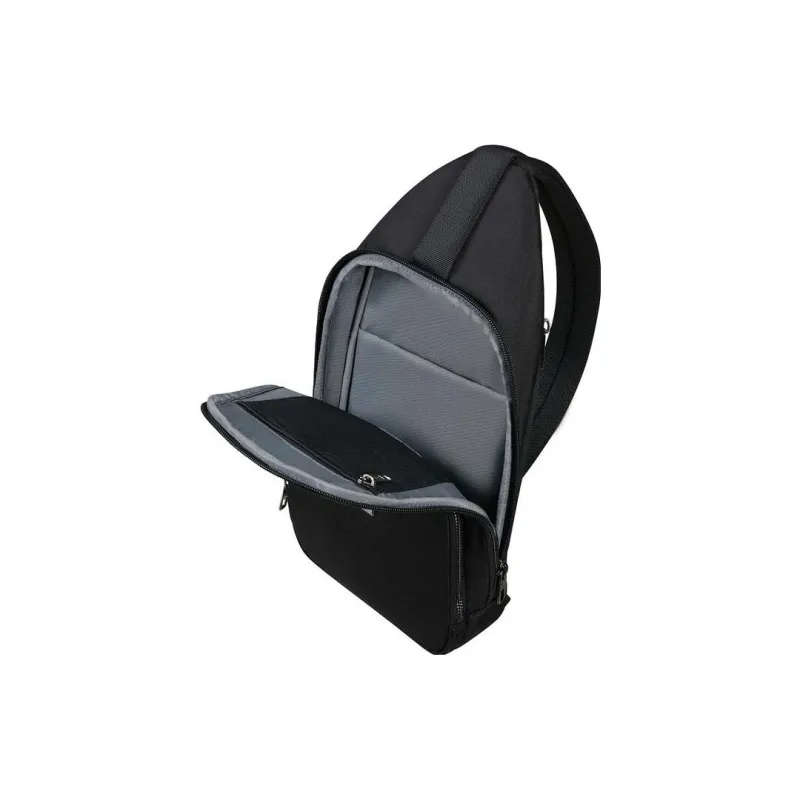 SAMSONITE Recycled Polyester Sling Bag, Shoulder Bag, Crossbody Bag Medium Size Men's Black-5
