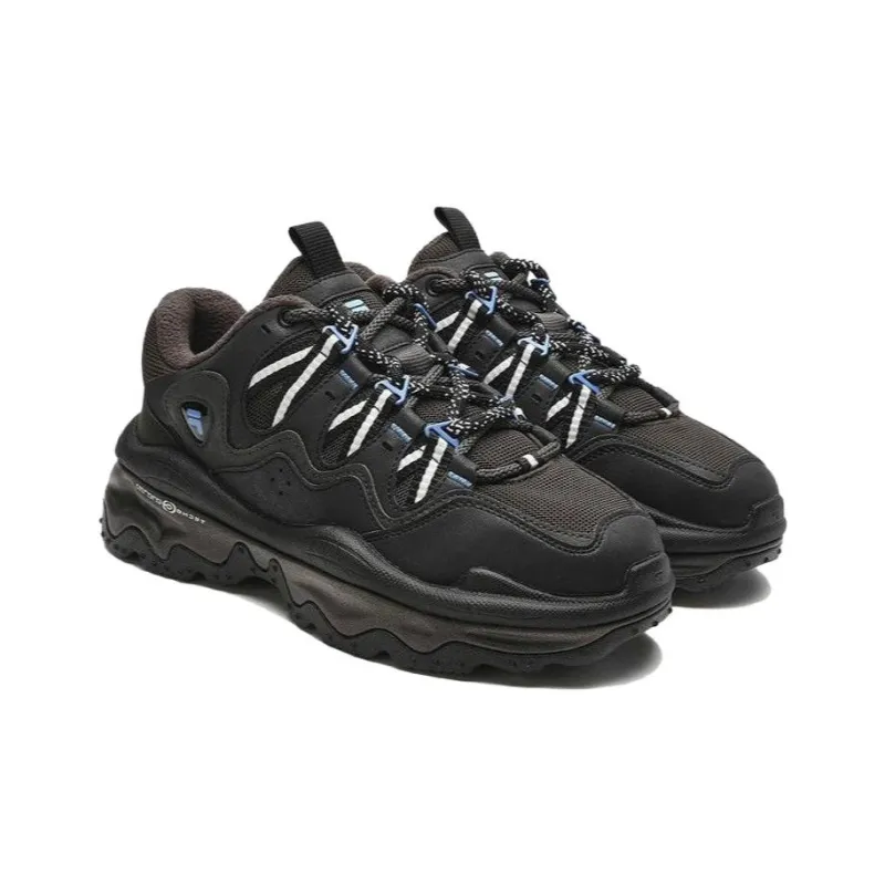 FILA Fusion Cushioned Wear Resistant Breathable Low Top Casual Shoes Men's Black Fleece Lined-2