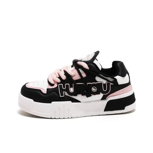 HUANQIU Low Top Skateboard Shoes Women's Black Pink