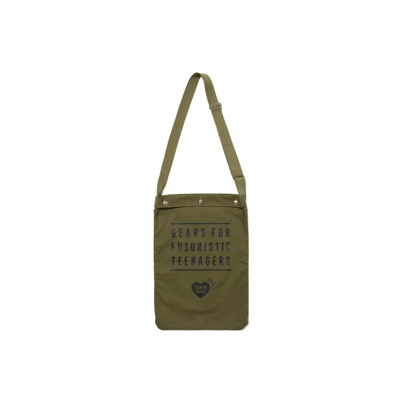 HUMAN MADE Cotton Crossbody Bag, Shoulder Bag Regular Unisex Olive Green-2