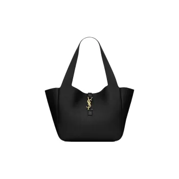 SAINT LAURENT Deerskin Tote Bag Shopping Bag Handbag Regular Unisex Black