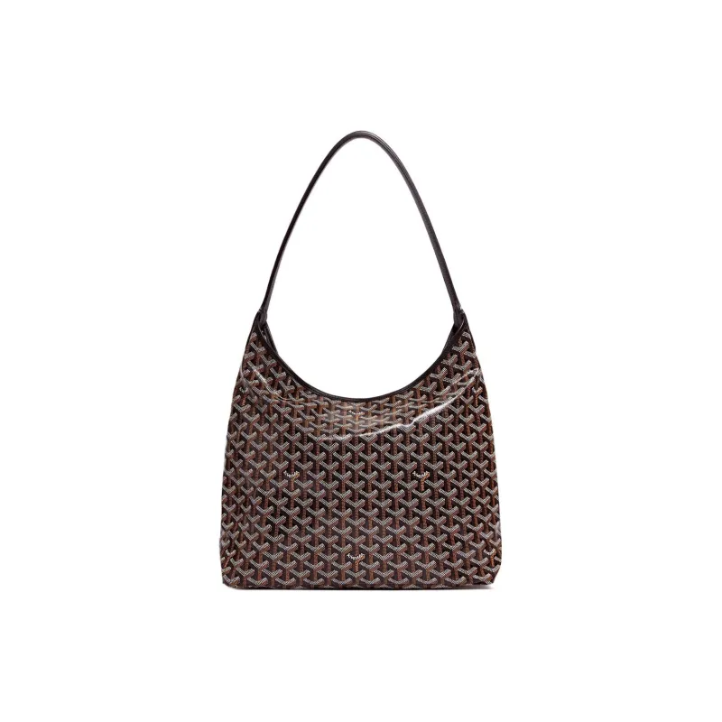 GOYARD Bohème Hobo Canvas With Leather Shoulder Bag Combo Bag Shoulder Bag Women's Black & Light Green Heart-2