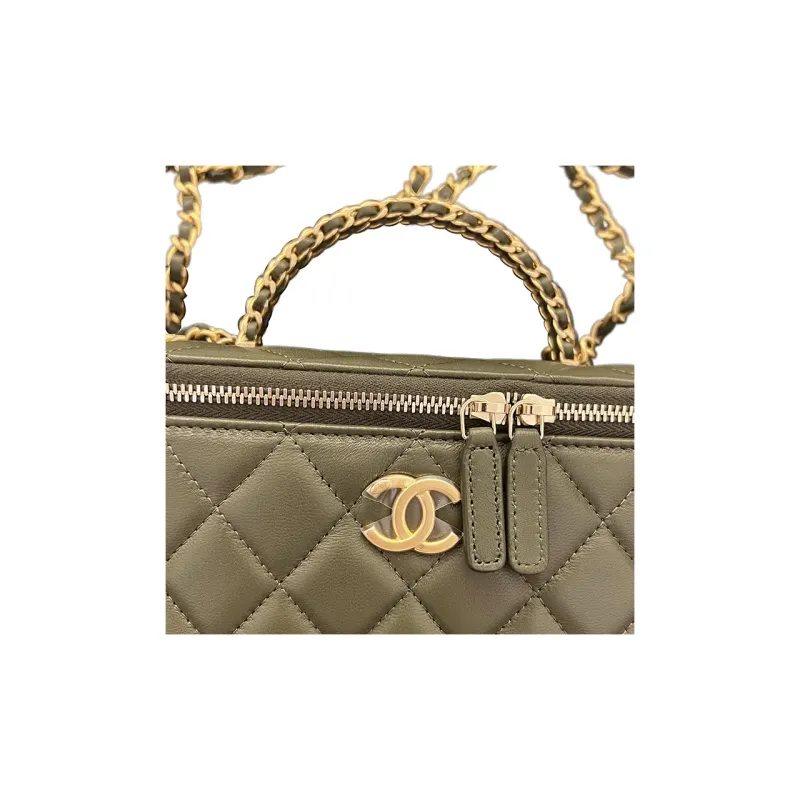 CHANEL 22K Autumn And Winter Sheepskin Box Bag, Makeup Bag, Crossbody Handbag, Shoulder Bag Women's Brown-1