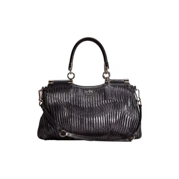 COACH Carrie Leather Handbag Shoulder Bag Crossbody Bag Large Size Women's Black