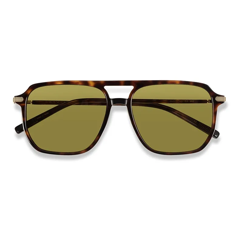 APRIL Plate Frame Titanium Square Sunglasses Unisex-3