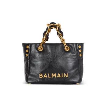 BALMAIN 1945 Soft Logo Plaque Tote Bag