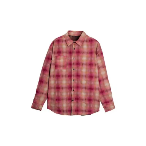 ZUOBEIKA Shirts Women's Pink Brown Plaid