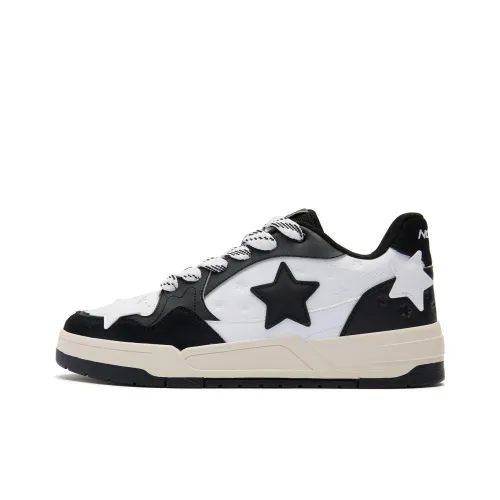 QIAODAN Anti Take Wear Resistant Low Top Skateboard Shoes Men's Black White