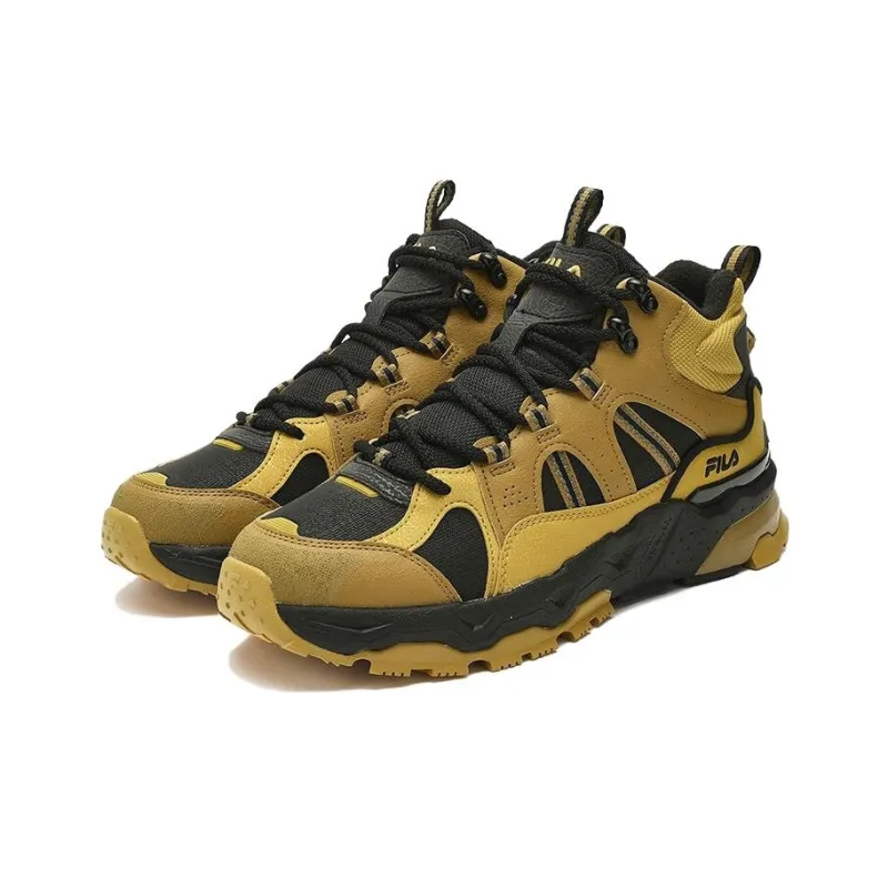 FILA Classic Court Shoes 'Black Yellow'-2