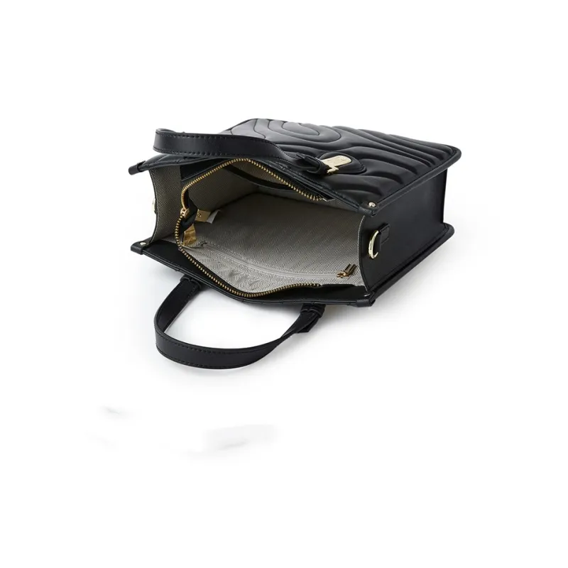 RED DRAGONFLY Split Cow Leather Shoulder Bag, Crossbody Bag, Handbag Medium Size Women's Black-4