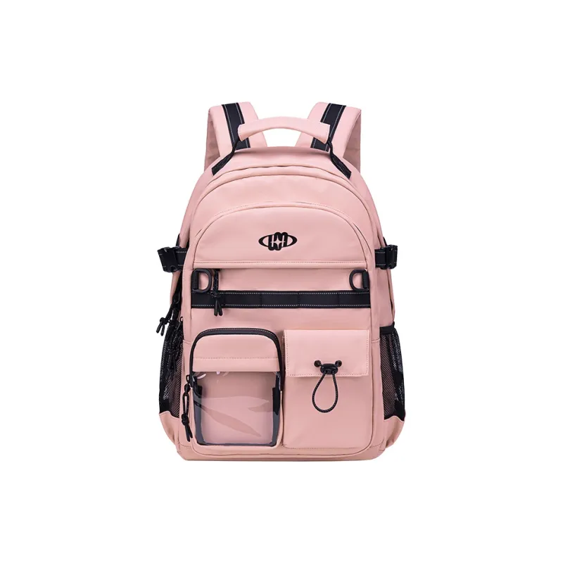 WINNER Polyester With Leather Backpack Regular Unisex White/Black/Pink/Sky Blue-12