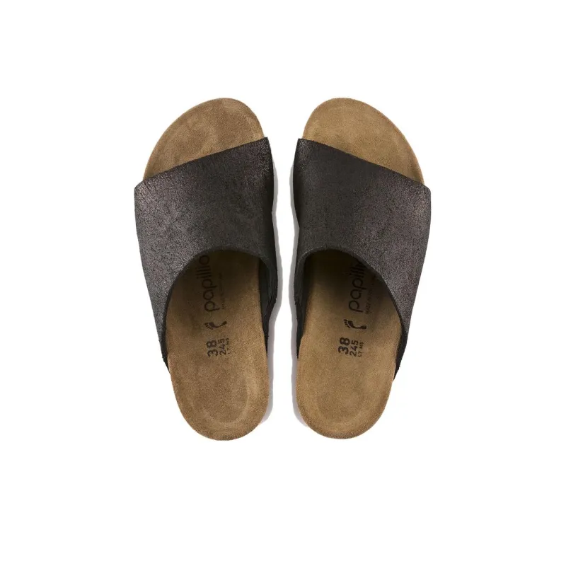 Birkenstock Slide Slippers Women's Metallic Black-3