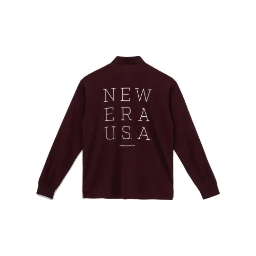 New Era Polo Shirts Men Burgundy