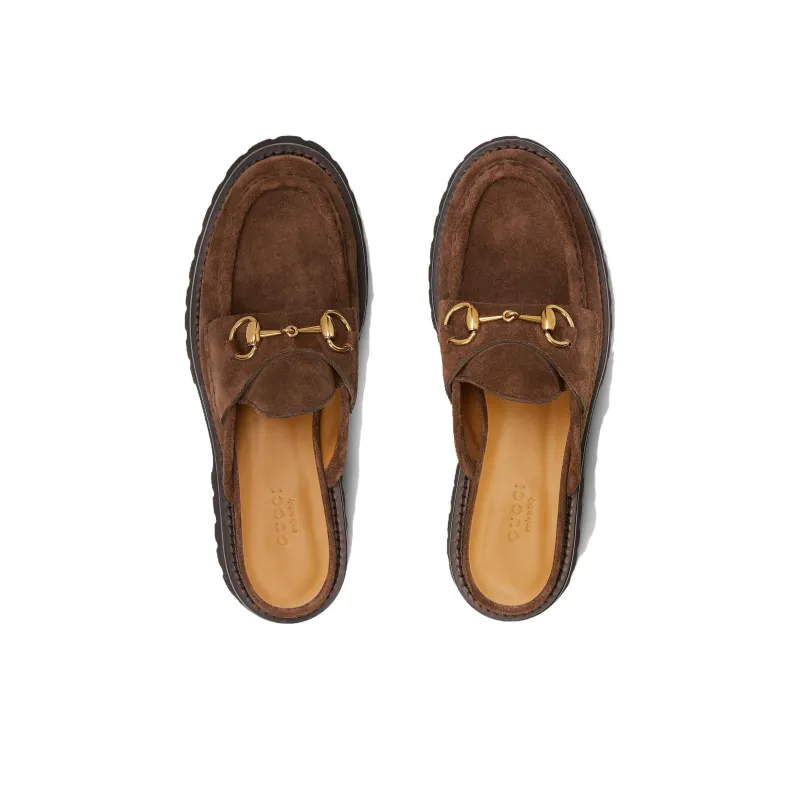 GUCCI Horsebit Wrap toe Slippers Women's Brown-2