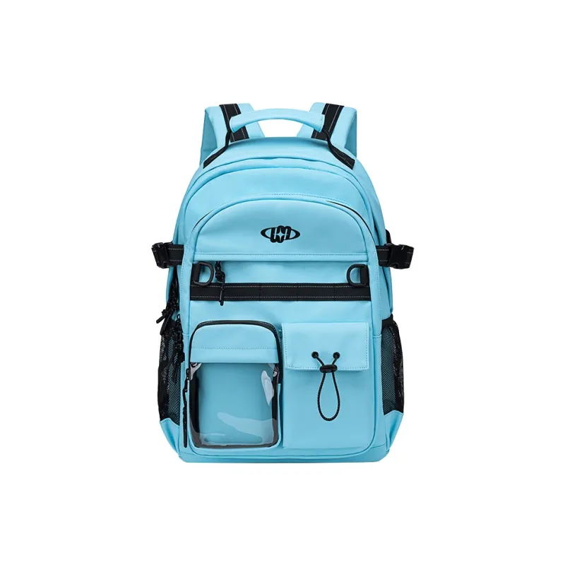 WINNER Polyester With Leather Backpack Regular Unisex White/Black/Pink/Sky Blue-16