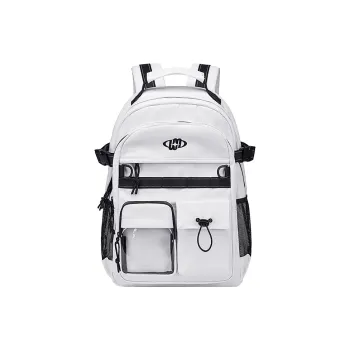 WINNER Polyester With Leather Backpack Regular Unisex White/Black/Pink/Sky Blue