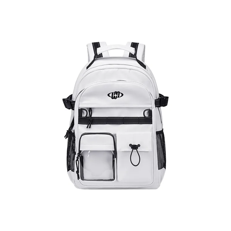 WINNER Polyester With Leather Backpack Regular Unisex White/Black/Pink/Sky Blue-0