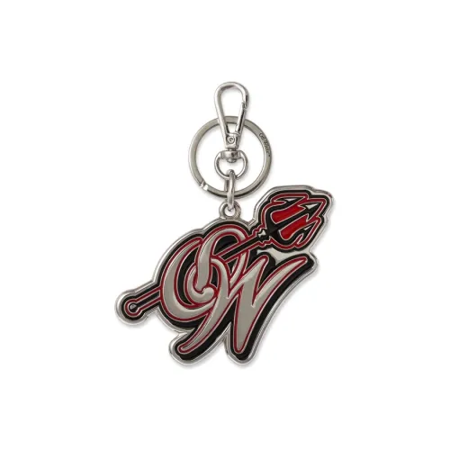 OFF-WHITE X AC Milan Logo-plaque Keyring