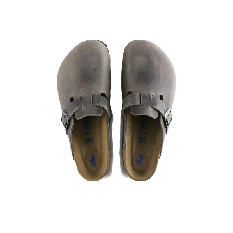 Birkenstock Boston Soft Footbed Wrap toe Slippers Unisex Taupe Narrow Fit-4
