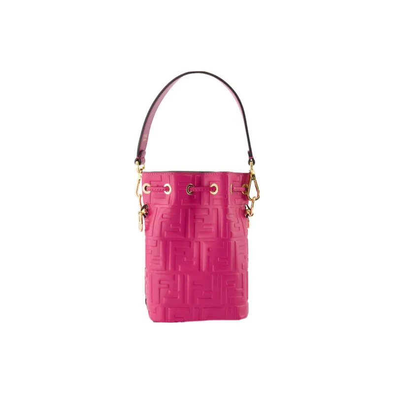 FENDI Mon Tresor Calfskin Bucket Bag, Shoulder Bag, Crossbody Bag, Handbag Regular Women's Pink Purple-1