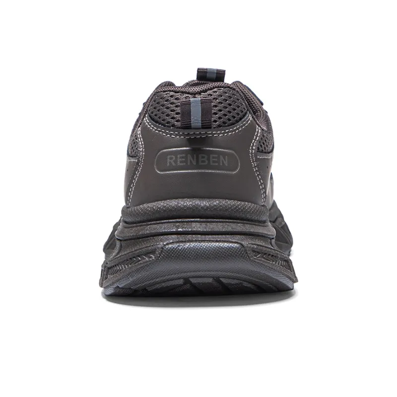 RENBEN Cushioning Anti-Slip Wear-Resistant Breathable Height Increasing Low-Top Chunky Sneakers Women's Coffee-4
