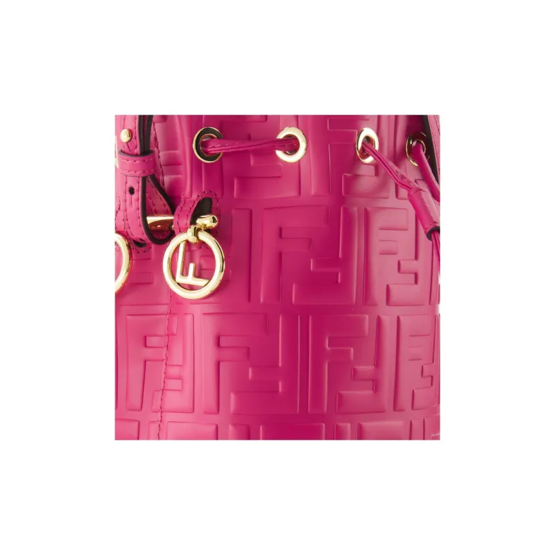 FENDI Mon Tresor Calfskin Bucket Bag, Shoulder Bag, Crossbody Bag, Handbag Regular Women's Pink Purple-2