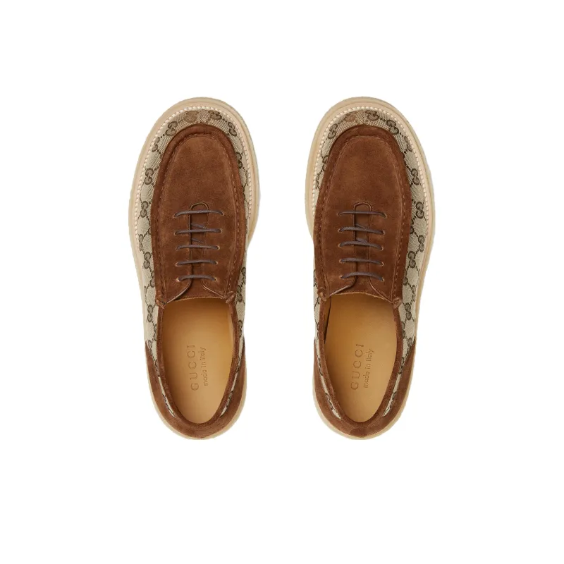 GUCCI Gg Supreme Lace up Shoes Brown-2