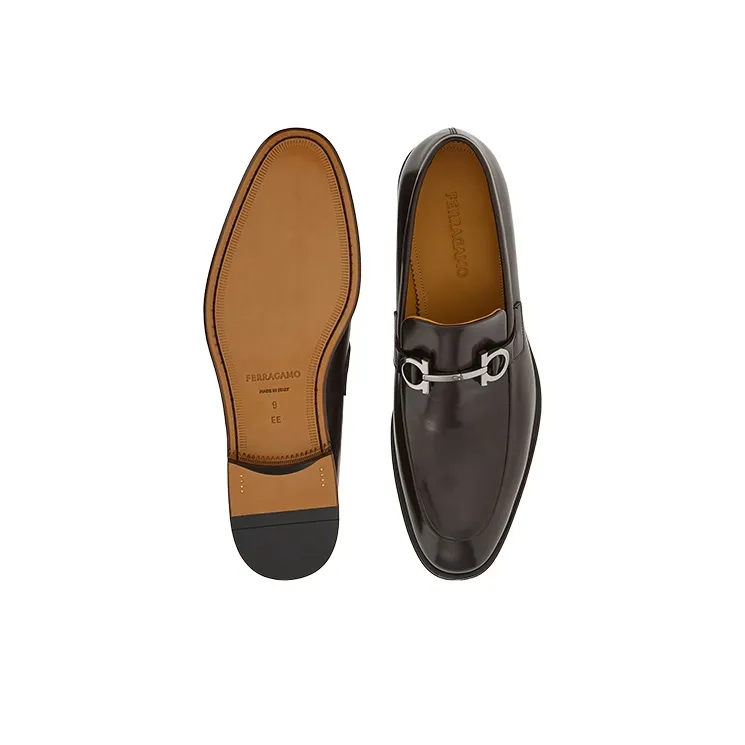 FERRAGAMO Gancini-plaque Leather Loafers-4