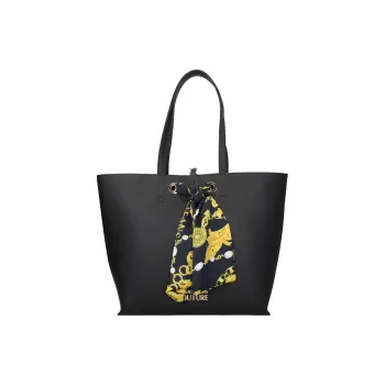 VERSACE JEANS COUTURE Polyurethane Tote Bag, Shopping Bag, Shoulder Bag Women's Black