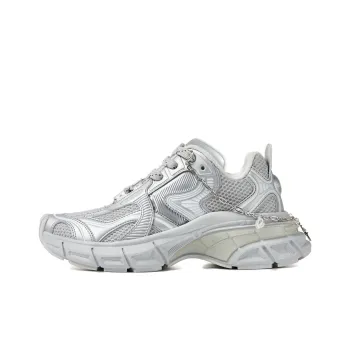 RUSHRUN WAGON 01 Height Increasing Wear-Resistant Low-Top Chunky Sneakers Unisex Silver Gray
