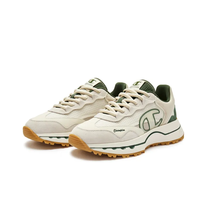 Champion Anti Slip Wear Resistant Low Top Running Shoes Women's Beige Green-2