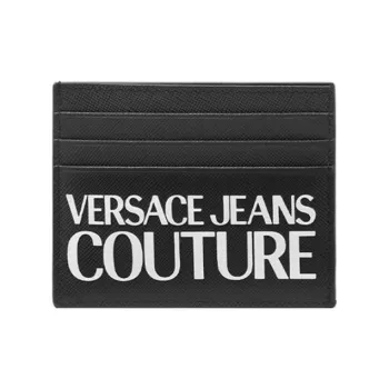 VERSACE JEANS COUTURE Leather Card Holder Men's Black