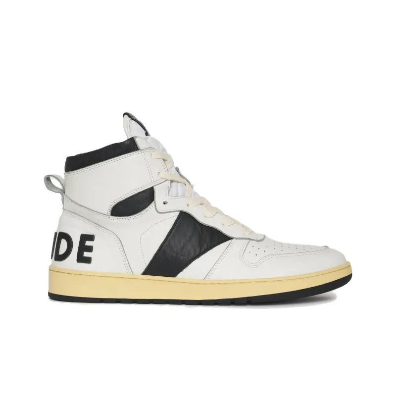 RHUDE Rhecess High Top Skateboard Shoes Men's Black White-1