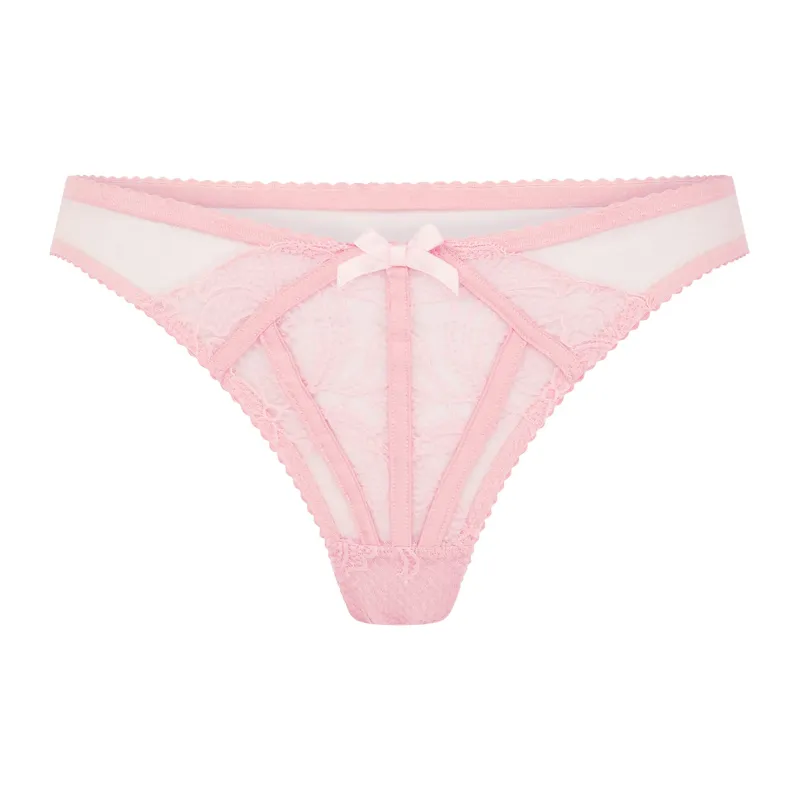 Agent Provocateur Rozlyn Bow-detail Sheer-lace Thong-1