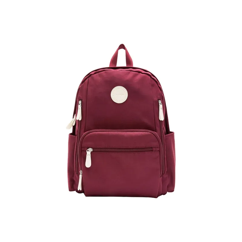 SEM/R Polyester Laptop Backpack Medium Size Unisex Ecru/Purple-13