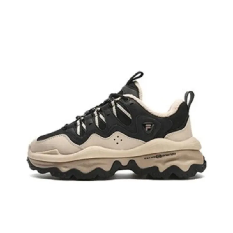 FILA FUSION QD 96 DX Cushioning Wear Resistant Low Top Chunky Sneakers Women's Black Gray Color-1