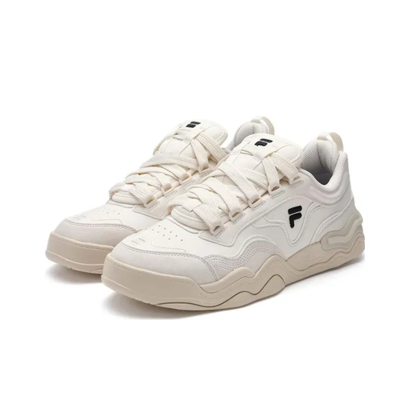 FILA FUSION KICK Wave Bottom Sneakers Cushioning Wear-Resistant Low-Top Skateboard Shoes Men's White-2