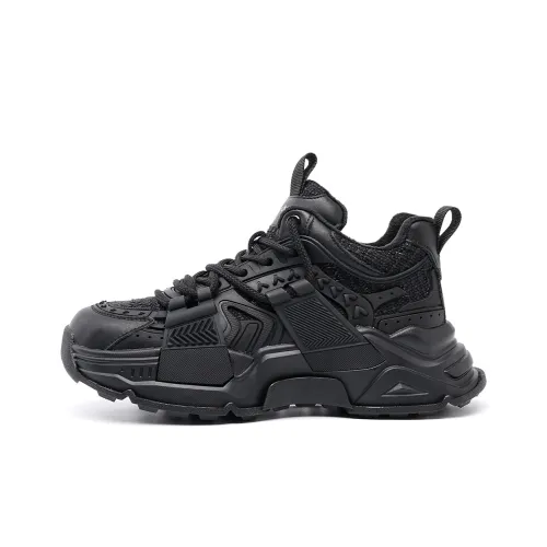 C°BANNER Height Increasing Warmth Low Top Chunky Sneakers Women's Black